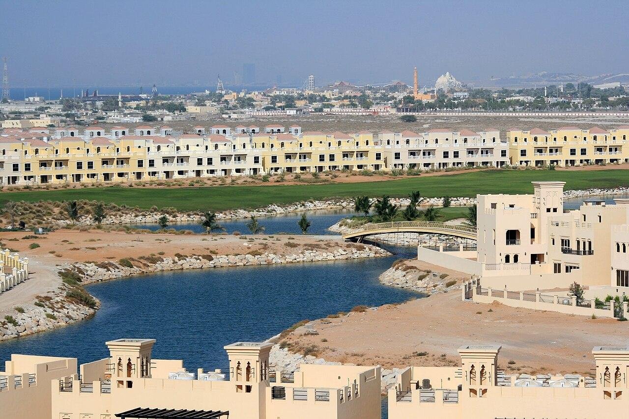 Al Hamra Village lagoon and golf-course scenery in Ras Al Khaimah